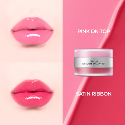 Satin ribbon &  Pink on top 01- kremowy tint do ust i policzków