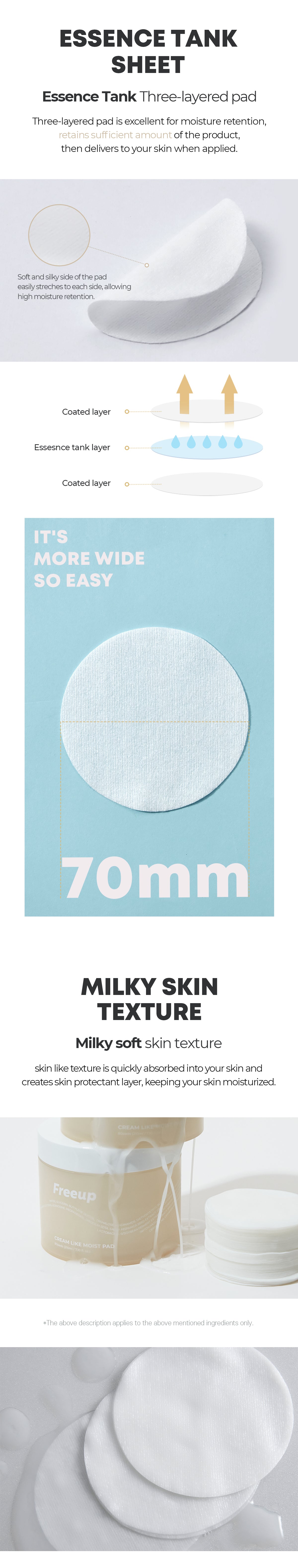 Cream Like Moist Pad – nawilżające płatki tonizujące z ceramidami, zestaw podróżny — infografika produktu