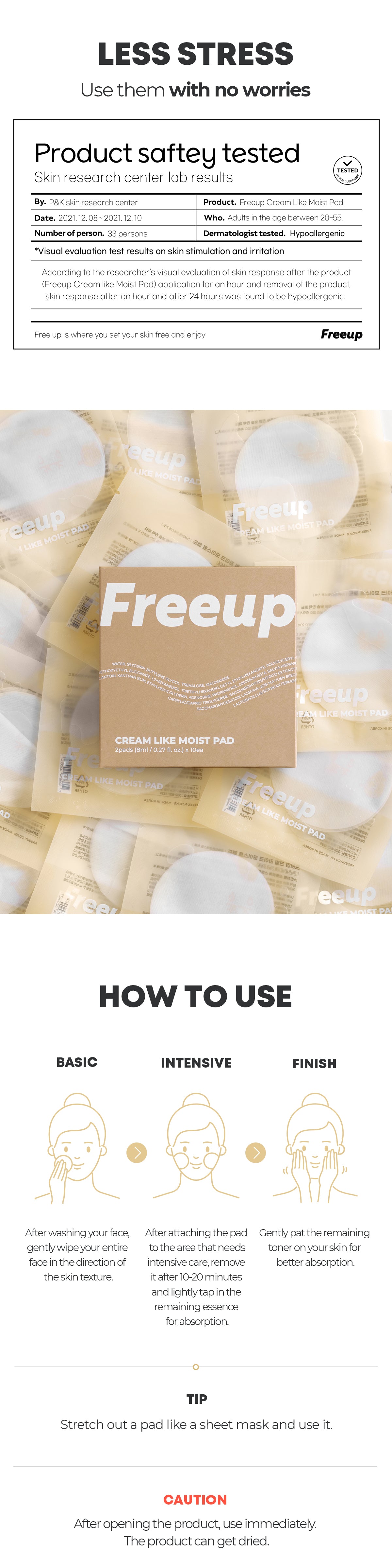 Cream Like Moist Pad – nawilżające płatki tonizujące z ceramidami, zestaw podróżny — infografika produktu