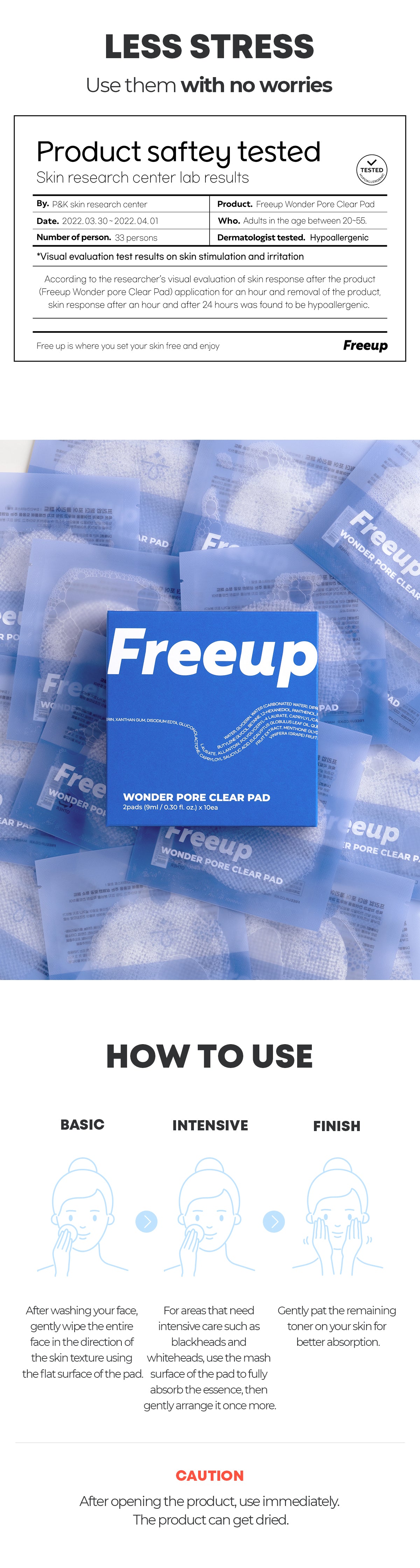 Wonder Pore Clear Pad – oczyszczające płatki tonizujące na pory, zestaw podróżny — infografika produktu