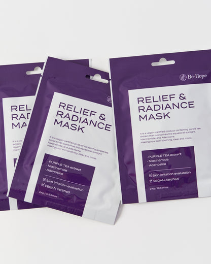 Luxury Vegan Relief & Radiance Mask – wegańska maska w płachcie łagodząco rozświetlająca - 1 szt