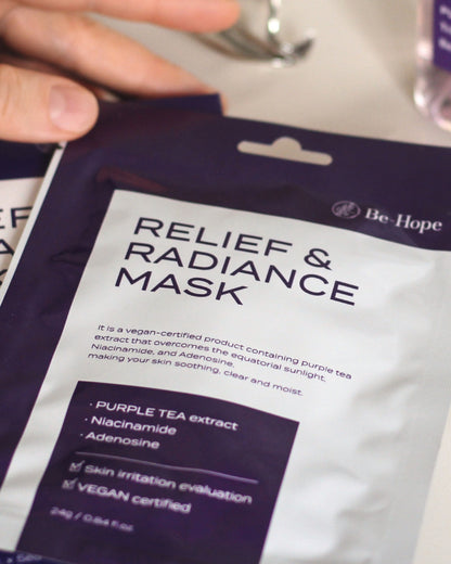 Luxury Vegan Relief & Radiance Mask – wegańska maska w płachcie łagodząco rozświetlająca - 1 szt