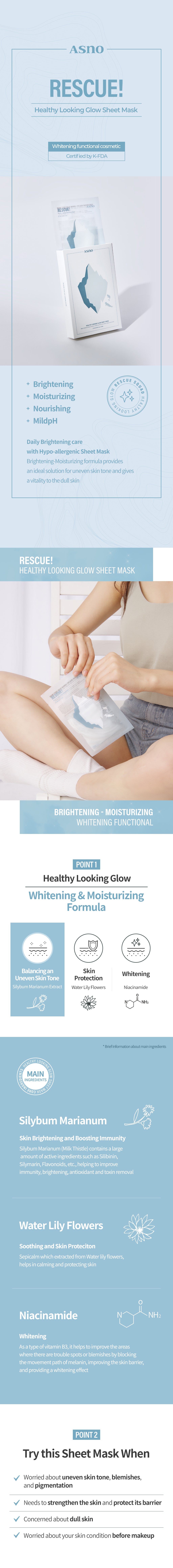 Rescue Healthy Looking Glow Sheet Mask – rozświetlająca maska w płachcie z probiotykami 1 sztuka — infografika produktu