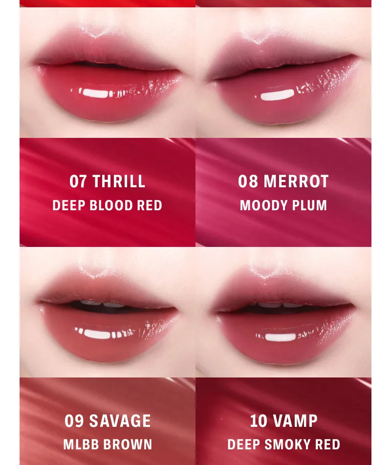 Thin Glow Tint 05 Renown – lekki błyszczący tint do ust — infografika produktu
