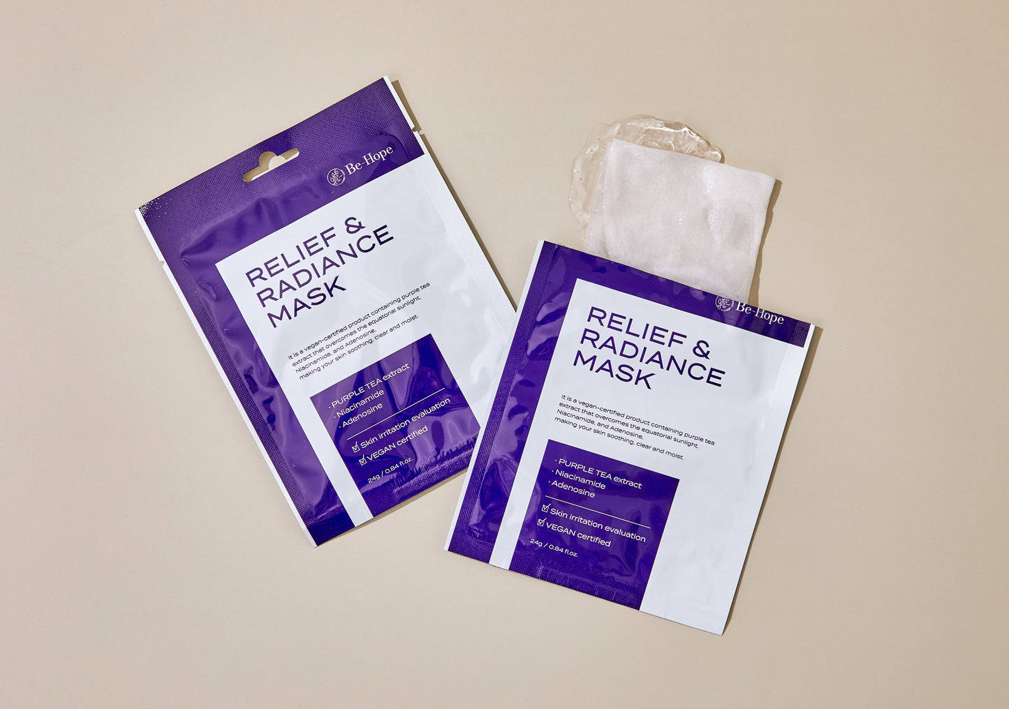 Luxury Vegan Relief & Radiance Mask – wegańska maska w płachcie łagodząco rozświetlająca - 1 szt