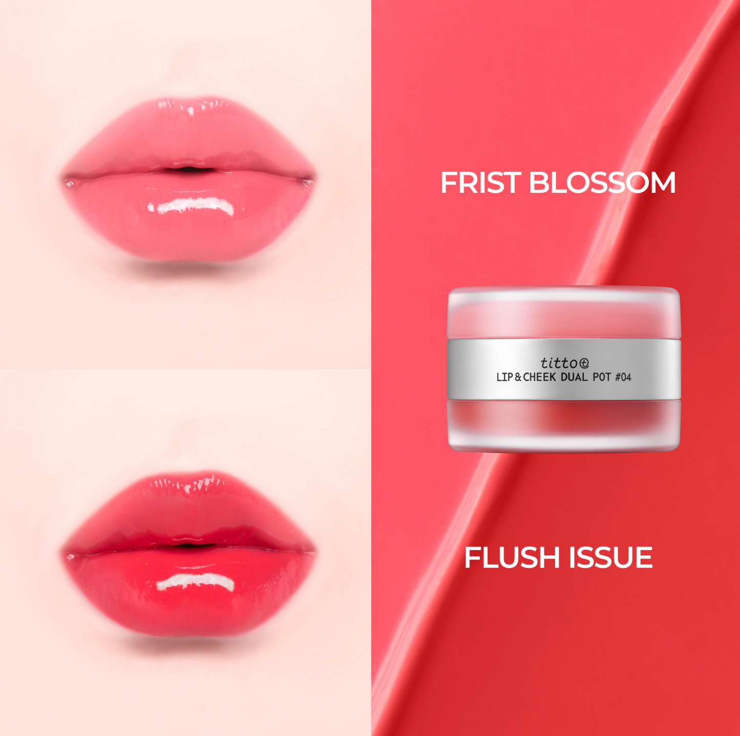 Dual Pot First Blossom &  Flush Issue 04 - kremowy tint do ust i policzków