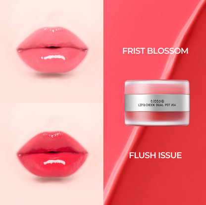 Dual Pot First Blossom &  Flush Issue 04 - kremowy tint do ust i policzków