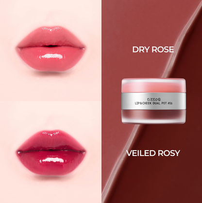 Dry rose & Veiled rosy 06 - kremowy tint do ust i policzków