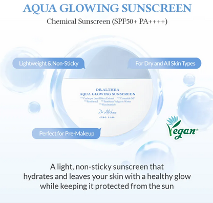 Aqua Glowing Sunscreen Pro Lab - przeciwsłoneczny krem nawilżający 45 ml