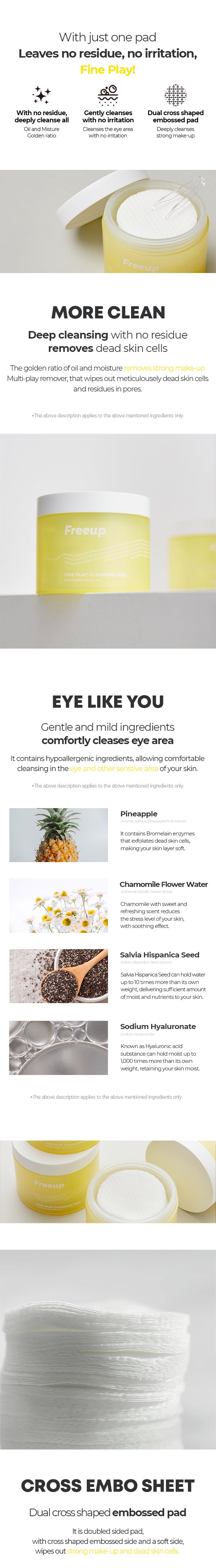 Fine Play Cleansing Pad – olejowe płatki do demakijażu i oczyszczania twarzy — infografika produktu