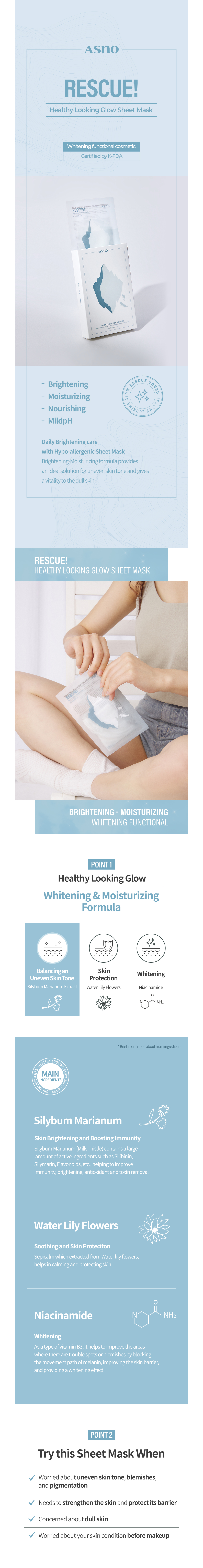Rescue Healthy Looking Glow Sheet Mask – rozświetlająca maska w płachcie z probiotykami — infografika produktu