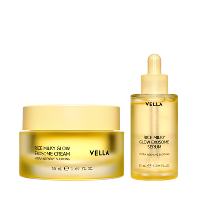 Zestaw Vella Rice Milky Glow: serum i krem rozświetlający