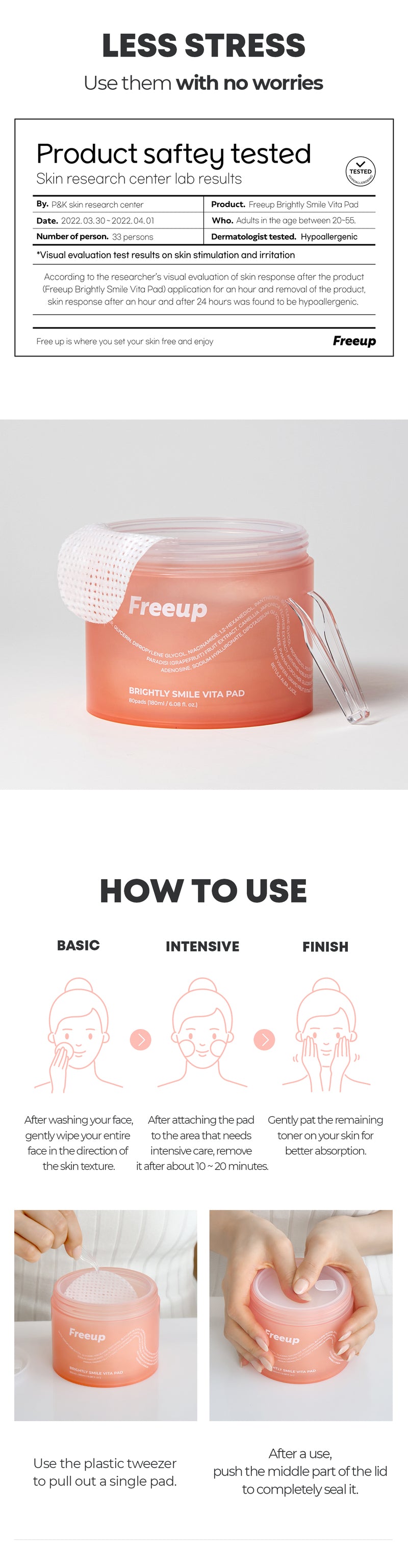 Brightly Smile Vita Pad – rozświetlające płatki tonizujące — infografika produktu