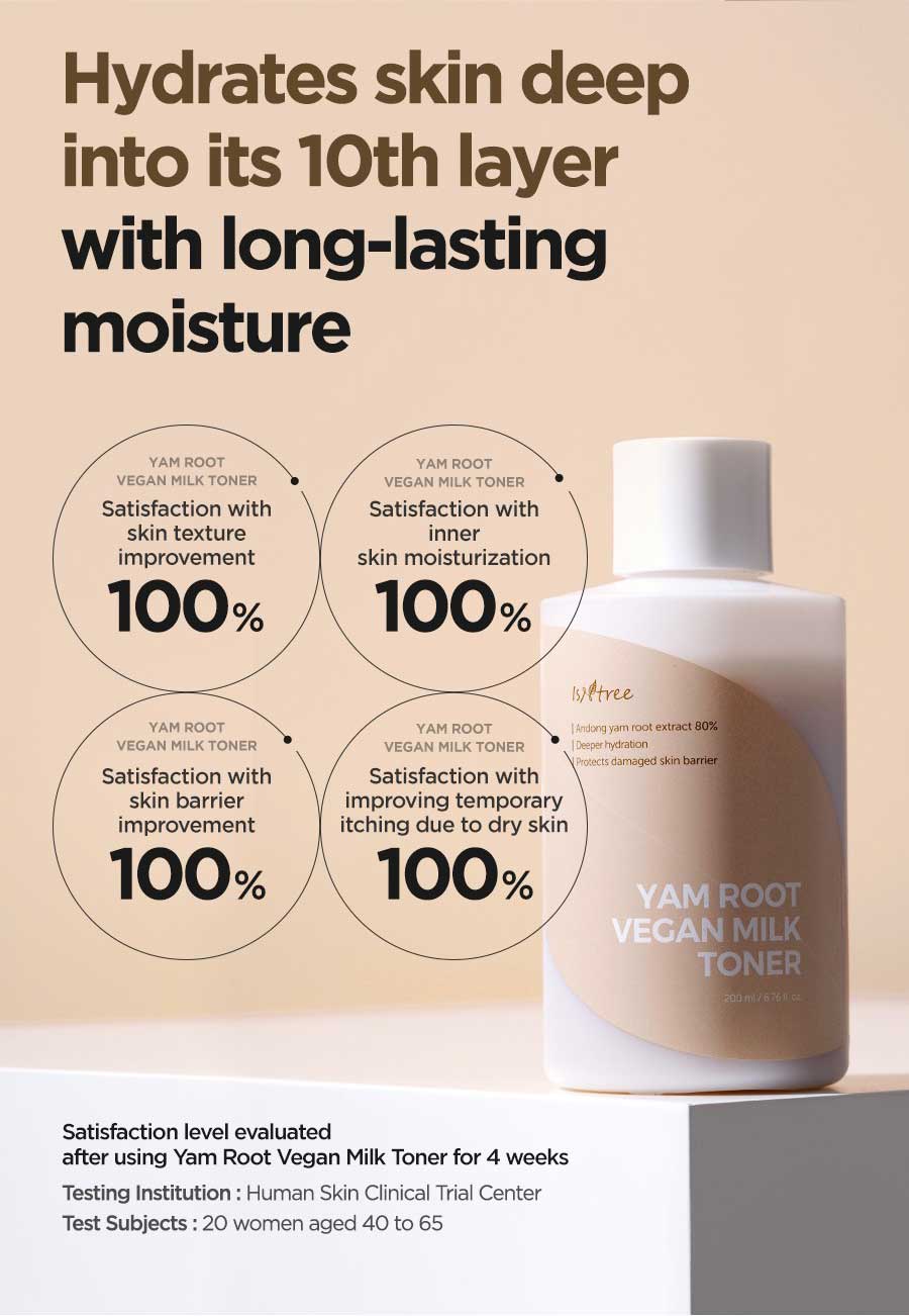Yam Root Vegan Milk Toner - nawilżający mleczny tonik do twarzy , 200 ml — infografika produktu